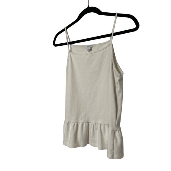 J.crew white ruffled sleeveless strappy tank top women’s size small 1519 - Picture 2 of 5